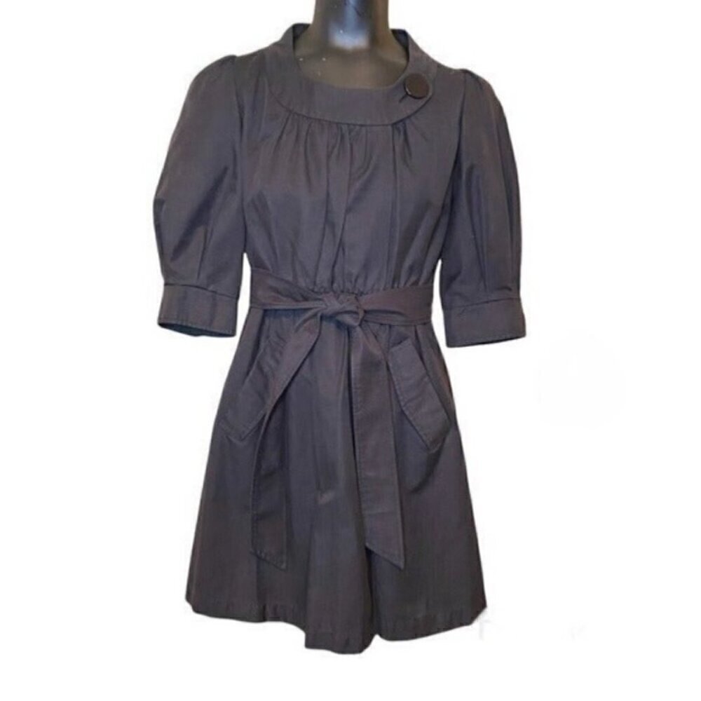 Bread n Butter Black Cotton Blend Dress Coat